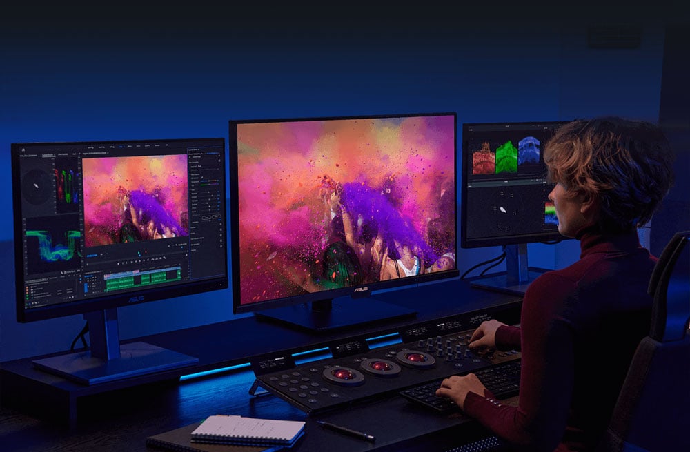somone editing using the asus proart monitor