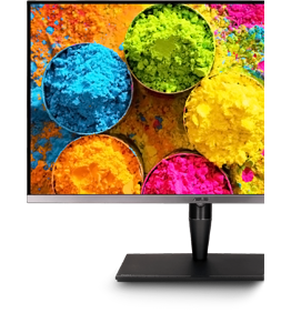  Image of ASUS 32in ProArt PA32UCG-K with coloured pigment powders
