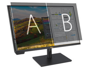 ProArt PA32UCXR 4K monitor with Picture by Picture mode overlay graphic with A and B sides