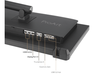 image of ASUS ProArt PA32UCXR bottom connectivity ports