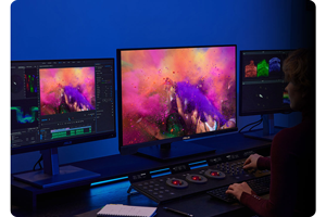 someone editing using the asus pro art monitor
