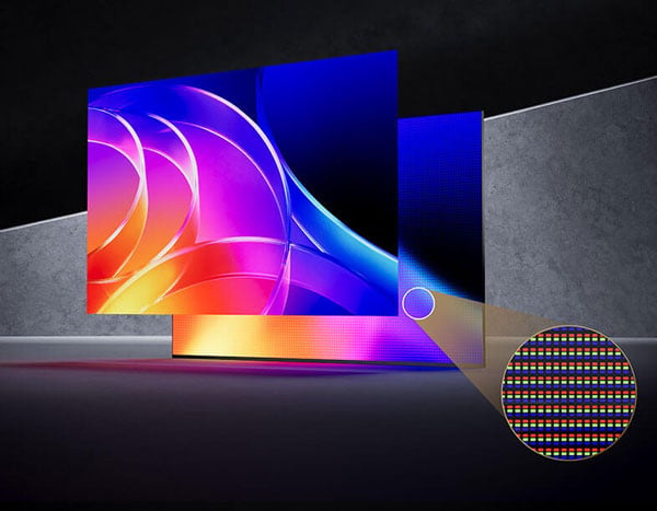 close up of the pro art cinema display showing the pixel pitch