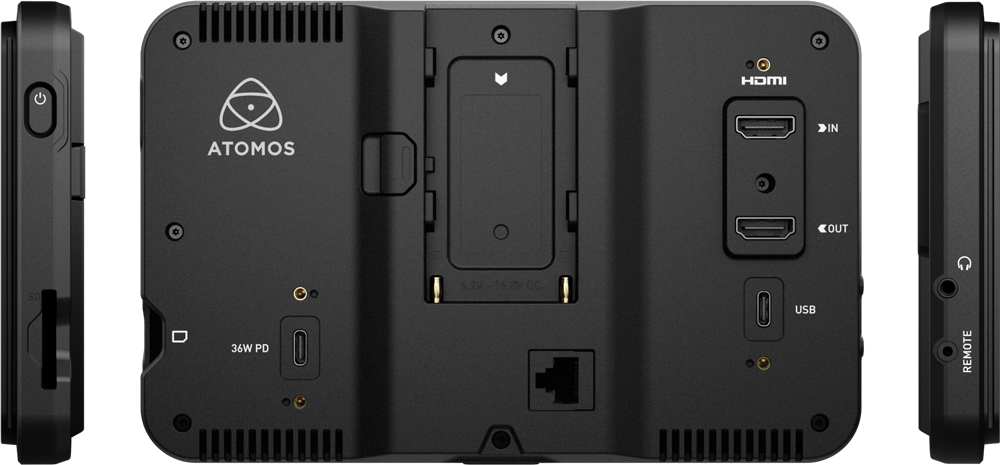 back and side views of the atomos shinobi camera monitor