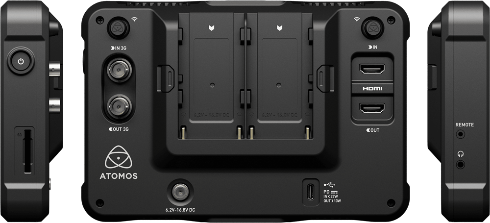 side and back angles of the atomos shinobi 7