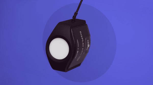 colour calibrator on a purple background