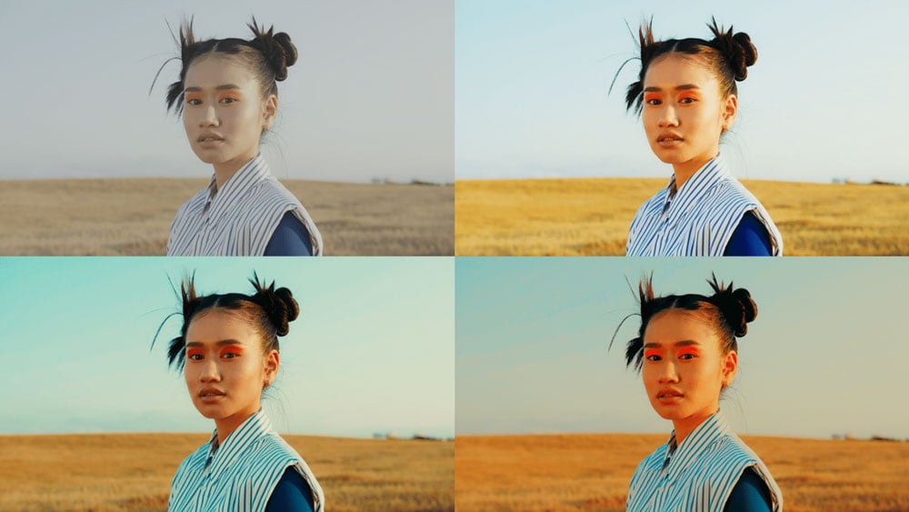 atomos shogun real time lut example showing a woman near a field