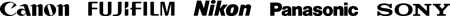 diffeerent camera manufacturer logos