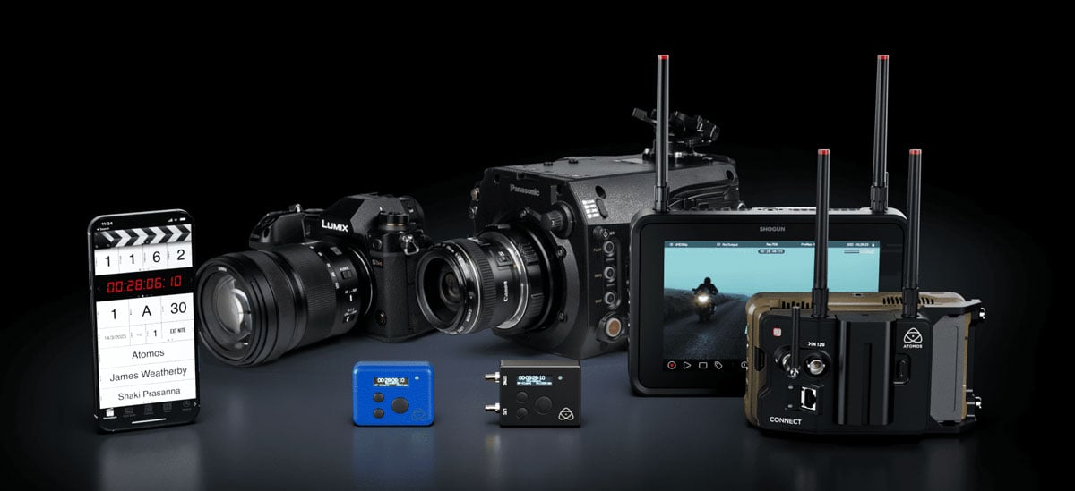 ultrasync blue surround by other compitable devices used for filming