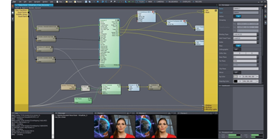 Aximmetry Virtual production Software Broadcast Dual Engine Edition screenshot of Node editor window