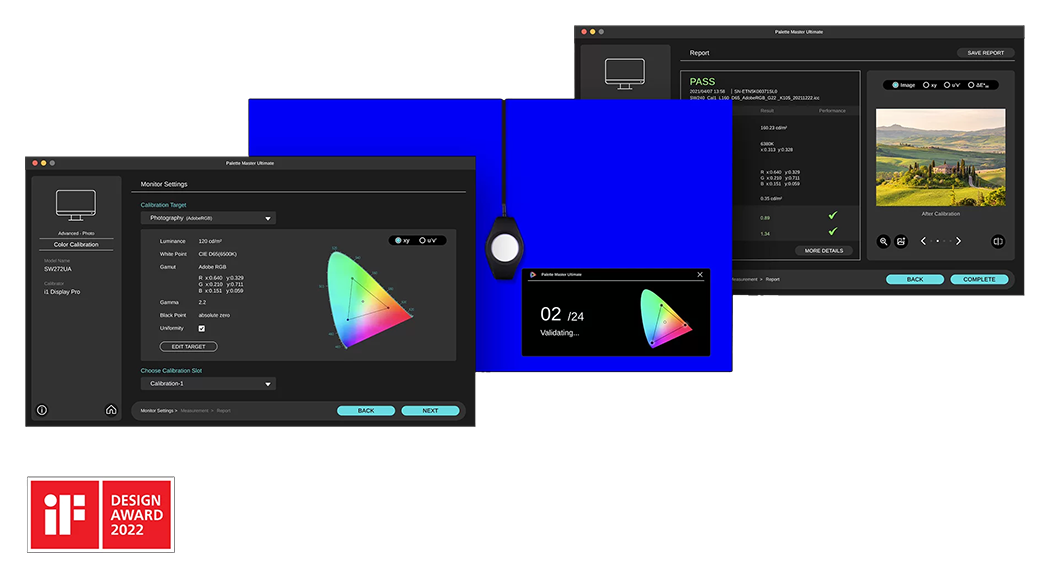 benq monitor calibration interfaces