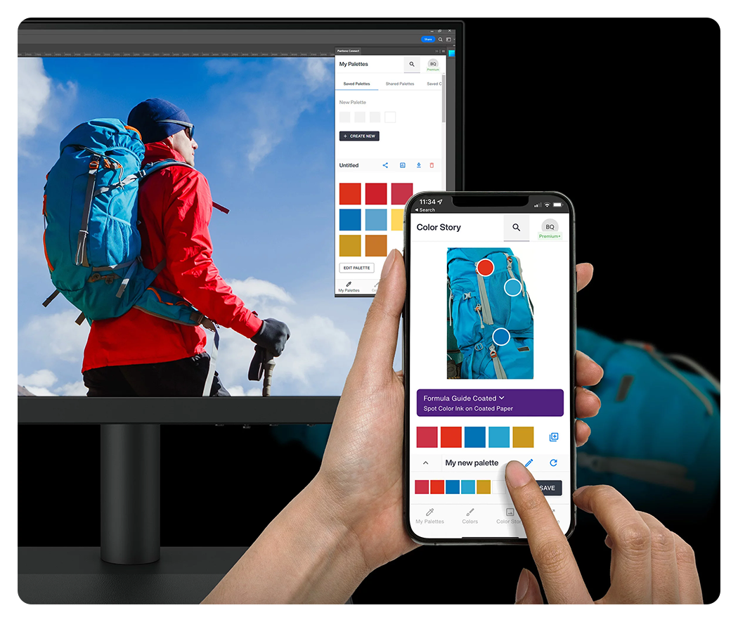 someone using the Pantone app with the benq monitor
