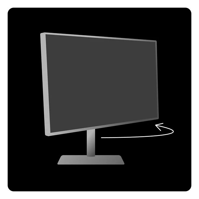 illustraion showing how the benq monitor posistion changes