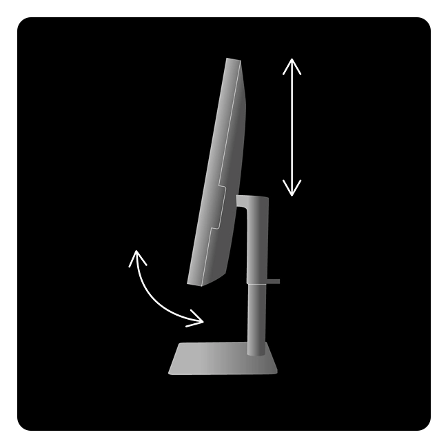 illustraion showing how the benq monitor posistion changes