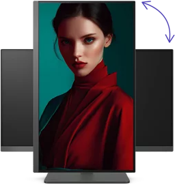 pivot adjustment on the monitor