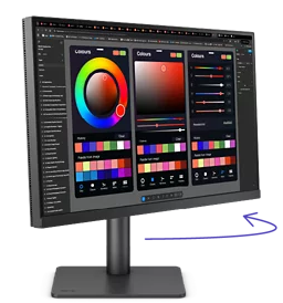 swivel adjustment on the monitor