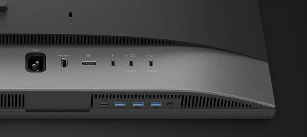 rear view of the benq monitor showing the hub