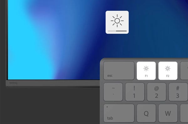mac controls on the benq monitor