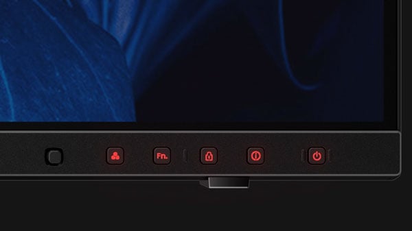 close up of the benq monitor function keys