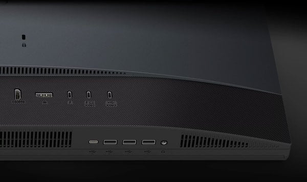 close up of the ports on the benq monitor