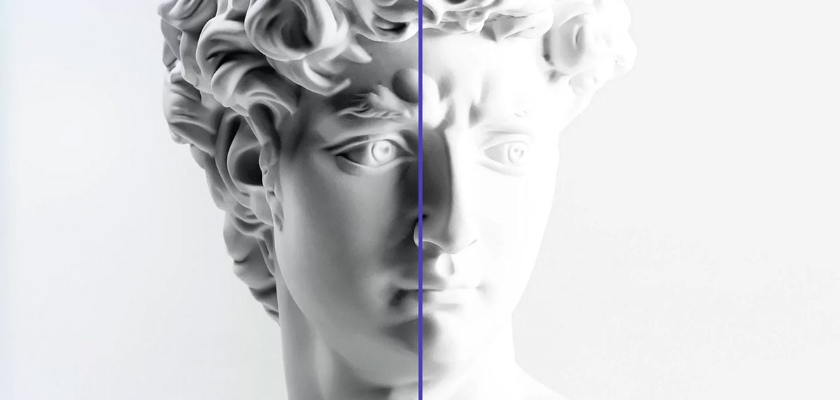 corner to corner uniformity comparison of a statue