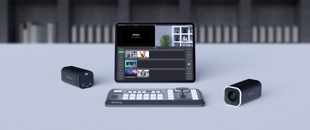 maki live production combo on a grey desk