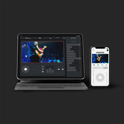 Apple iPad and iPhone with BirdDog control applications open
