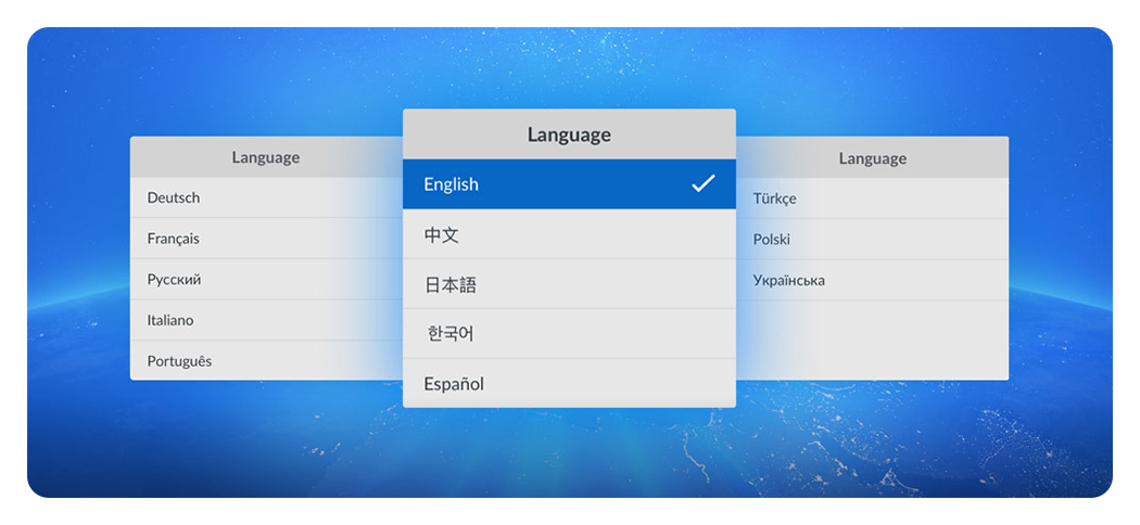 blackmagic ip converter language selection