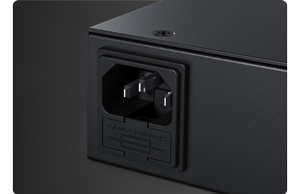 close up Image of blackmagic audio monitor 12g G3 power supply