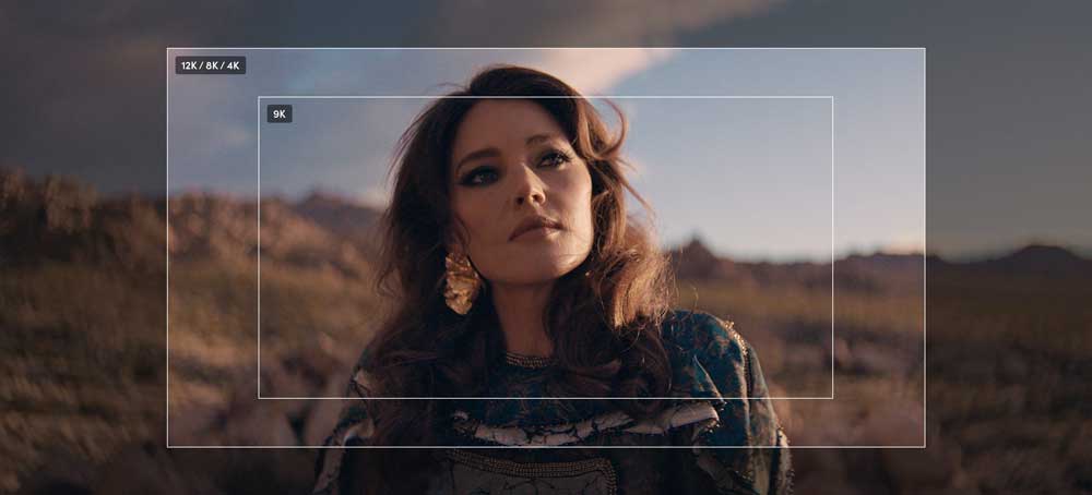 17:9 Frame preview image of actress in desert landscape
