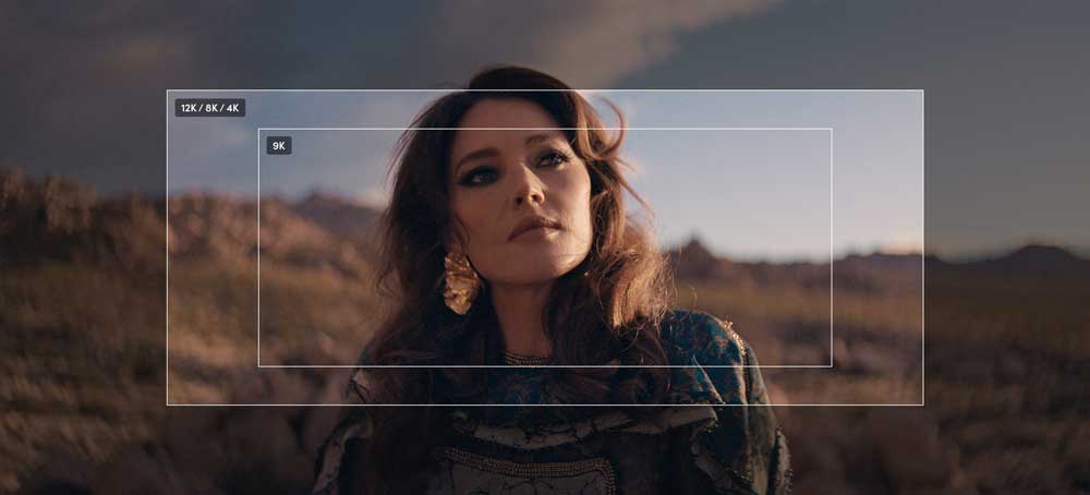 2:4:1 Frame preview image of actress in desert landscape