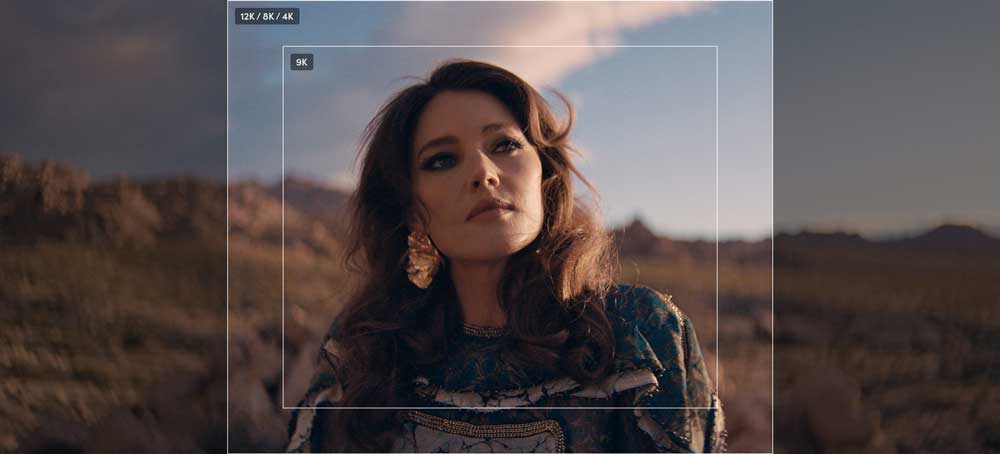 6:5 anamorphic Frame preview image of actress in desert landscape