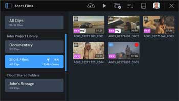 Blackmagic OS live sync selection