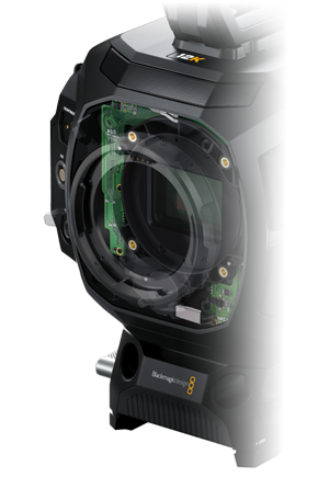 Blackmagic URSA Cine illustration showing built-in ND filters