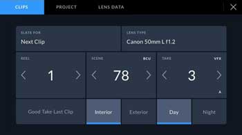 Blackmagic OS digital slate
