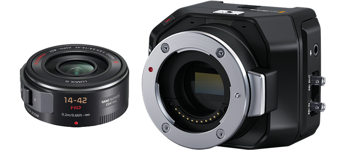 New Blackmagic Micro Studio Camera 4K G2 Live Production Camera with Lumix 14-42mm zoom lens bundle