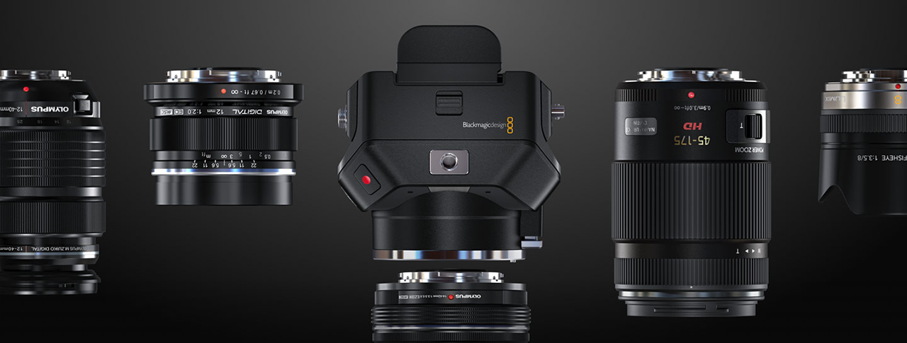Blackmagic Micro Studio Camera 4K G2 with multiple MFT lenses from Lumix, Olympus and Panasonic