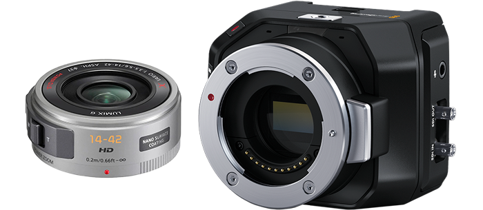 New Blackmagic Micro Studio Camera 4K G2 Live Production Camera with Lumix 14-42mm zoom lens bundle