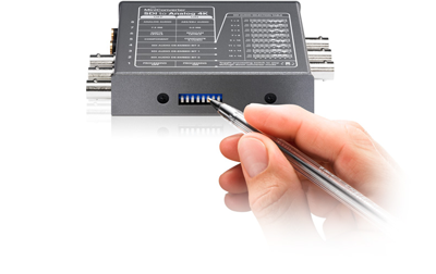 Blackmagic Design mini converter dip switch controls