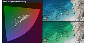 DaVinci Resolve Studio 20 Chroma Warper editing window