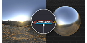 3D image with sphere for 360 HHDRI images on black background in DaVinci Resolve 