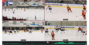 DaVinci Resolve 20 MultiSource window of ice hockey game