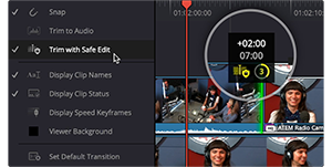 DaVinci Resolve 20 Cut page Safe Trimming Mode