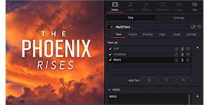 DaVinci Resolve Video preview window using multitext tool