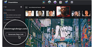 Blackmagic cloud URL sharing window 