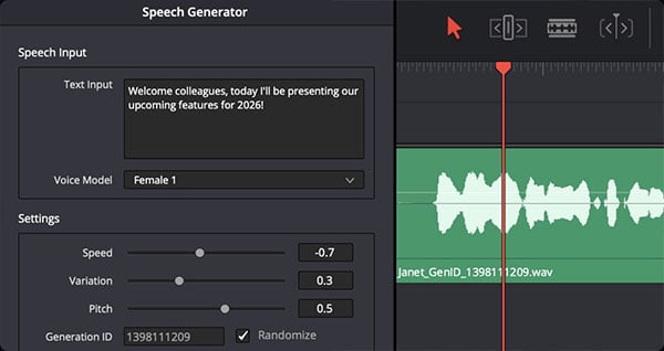 si speech generator interface