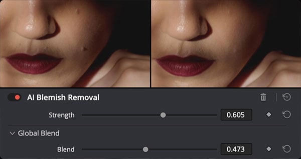 user interface for ai blemish removal