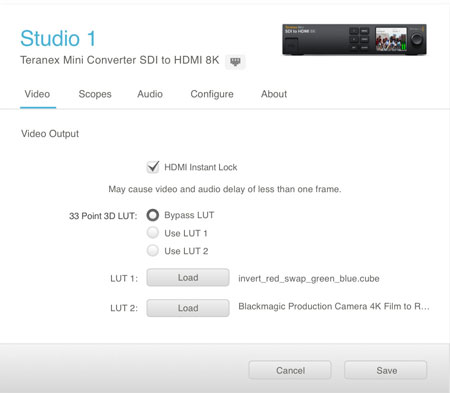Blackmagic Teranex Mini software