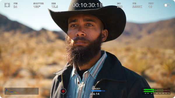 blackmagic ursa cine evf camera status interface