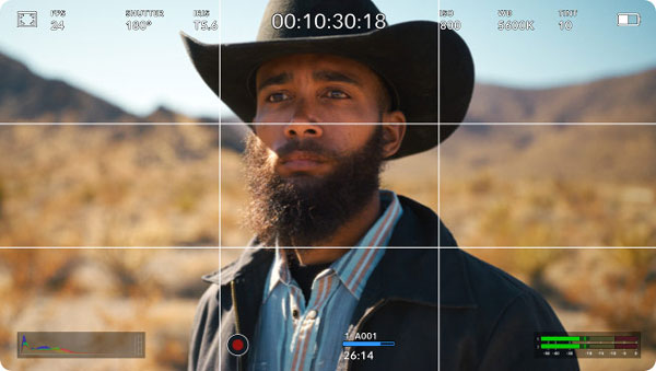 blackmagic ursa cine evf grid interface