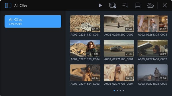 post production interface from footage filmed using the blackmagic ursa cine